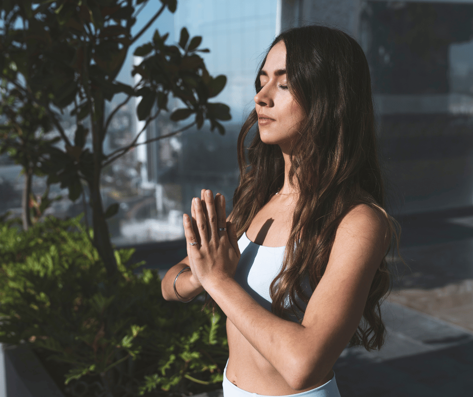 Someone meditating and praying